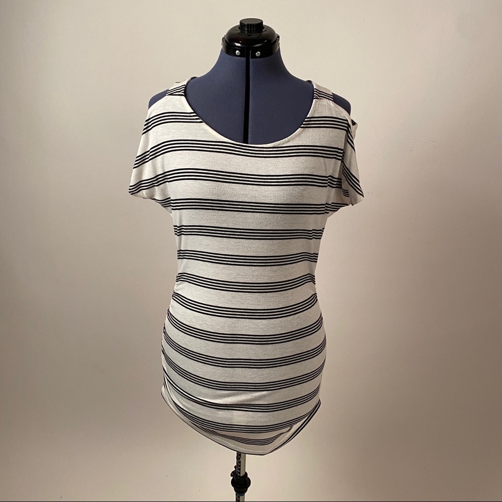 Red Haute Tee w/ Sleeve Cutouts size M white/black
